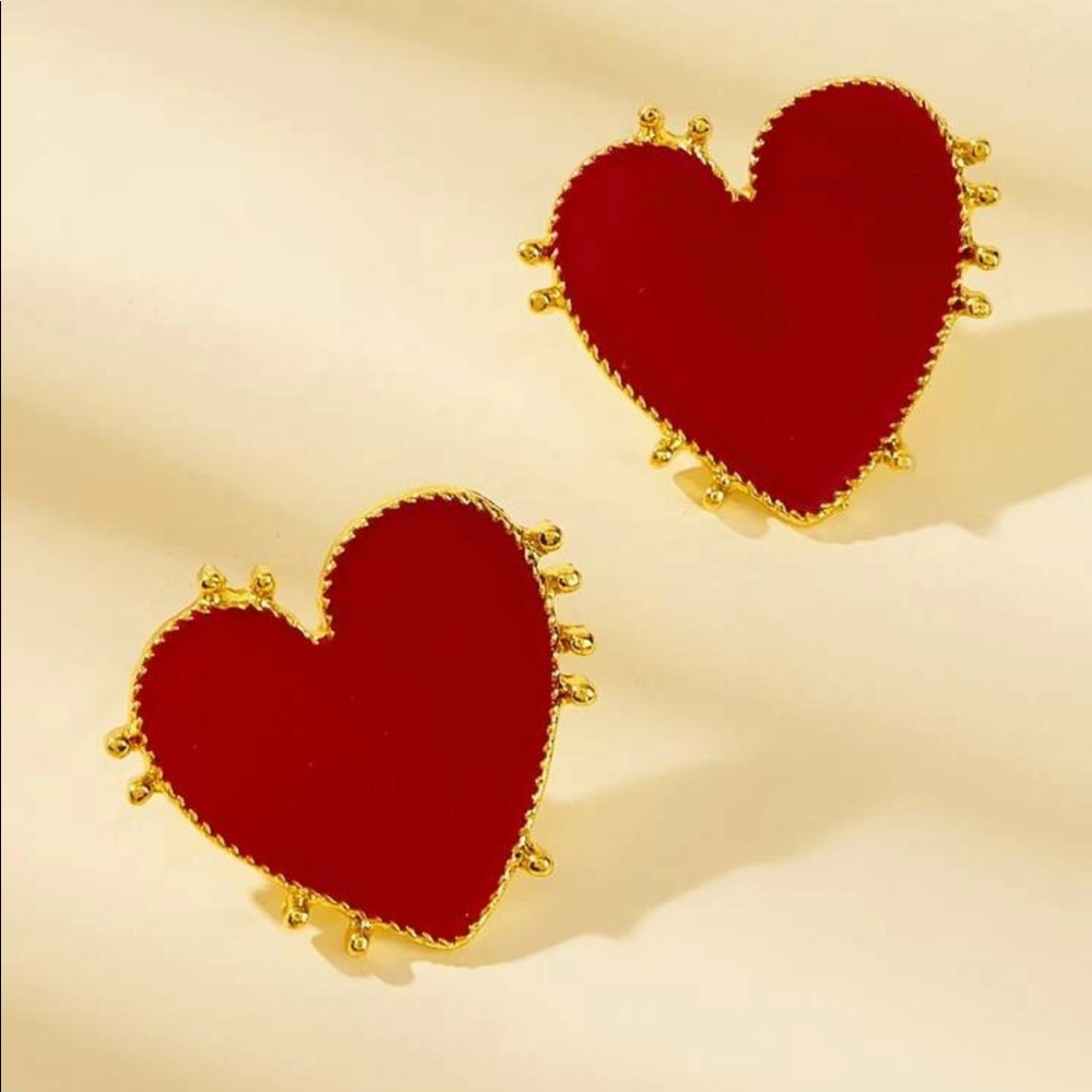 • Ella • Acrylic Heart Studs - Picture 2 of 4